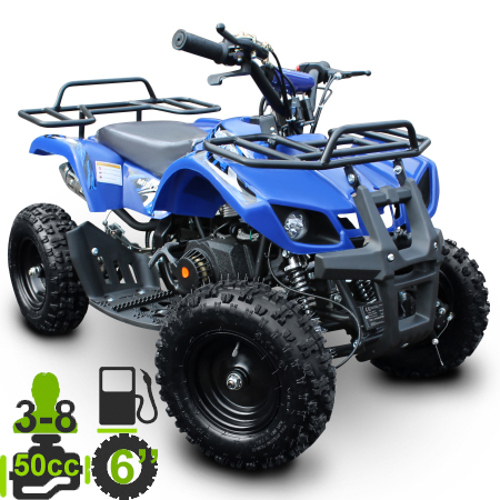 MOTAX ATV Mini Grizlik 50 2т ручной стартер синий
