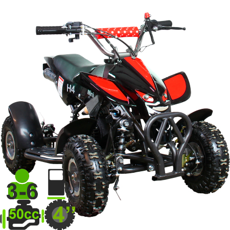 Детский квадроцикл ATV H4 mini 50 2т черный+красный