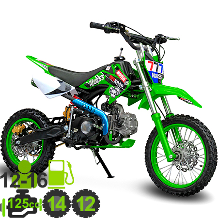 Детский питбайк KXD DB 607 125cc 4т R14/12 зеленый
