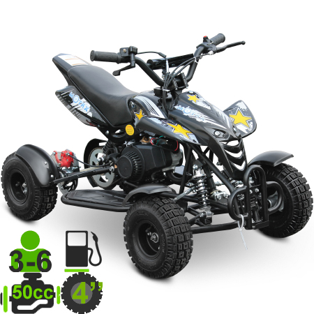 Детский квадроцикл Motax ATV H4 mini 50 2т черный+серый