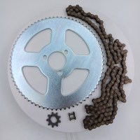 Стандартный комплект цепь и звезды для детского электрического квадроцикла 25H 144L + 25H 9T + 25H 72T 29 мм