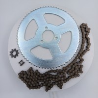 Стандартный комплект цепь и звезды для детского электрического квадроцикла 25H 144L + 25H 9T + 25H 72T 29 мм