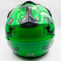 Шлем мотоциклетный детский AHP Racing green размер S сзади