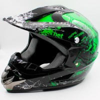Шлем мотоциклетный детский AHP Racing green размер S