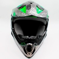 Шлем мотоциклетный детский AHP Racing green размер S спереди