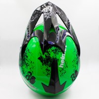 Шлем мотоциклетный детский AHP Racing green размер S сверху