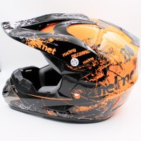 Детский кроссовый шлем AHP Racing orange размер S слева
