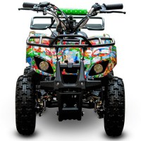 Детский квадроцикл ATV Classic mini 50 2т зеленый граффити спереди