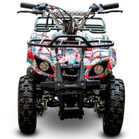 Детский квадроцикл ATV Classic mini 50 2т красный граффити спереди