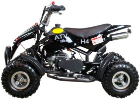 Детский квадроцикл ATV H4 mini 50 2т черный+красный слева