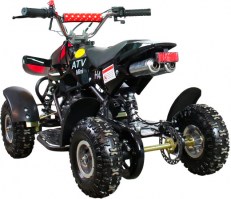 Детский квадроцикл ATV H4 mini 50 2т черный+красный сзади 3/4
