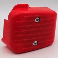 Фильтр воздушный компактный прямоугольный красный детского квадроцикла 49сс 2т улучшенный 3/4 сзади