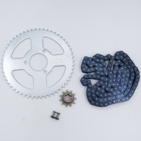 Стандартный комплект цепь T8F 134 звеньев + ведущая звезда T8F 11T + ведомая звезда T8F 54T 35 мм для детского питбайка 49сс 2Т