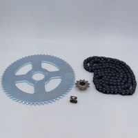 Комплект цепь T8F 134 звена + ведущая звезда T8F 11T + ведомая звезда T8F 64T для детского бензинового квадроцикла 49сс 2Т