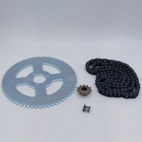 Комплект цепь T8F 134 звена + ведущая звезда T8F 11T + ведомая звезда T8F 64T для детского бензинового квадроцикла 49сс 2Т