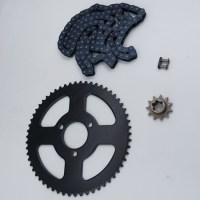 Стандартный комплект цепь T8F 136 звеньев + ведущая звезда T8F 11T + ведомая звезда T8F 58T 35 мм для миникросса 49сс 2Т
