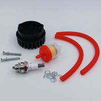 Комплект для ТО детского бензинового квадроцикла 49сс 2Т: воздушный и бензиновый фильтр с шлангом, хомутами, свеча зажигания L7T