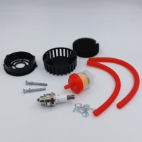 Комплект для ТО детского бензинового квадроцикла 49сс 2Т: воздушный и бензиновый фильтр с шлангом, хомутами, свеча зажигания L7T внутри