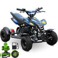 Детский квадроцикл Motax ATV H4 mini 50cc 2т R4 черный+синий
