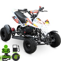 Детский квадроцикл Motax ATV H4 mini белый+оранжевый