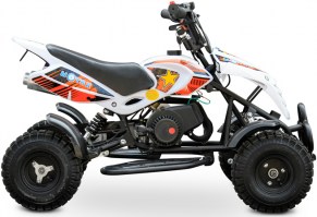 Детский квадроцикл Motax ATV H4 mini белый+оранжевый справа