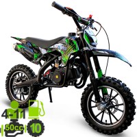 Детский мотоцикл MOTAX 50cc 2т R10 электростартер черный+зеленый