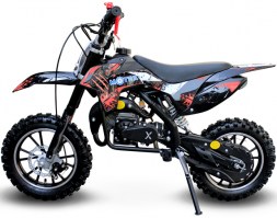 Детский мотоцикл MOTAX 50cc 2т R10 электростартер черный+красный слева
