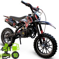 Детский мотоцикл MOTAX 50cc 2т R10 электростартер черный+красный