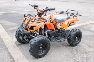 MOTAX ATV Mini Grizlik 50  2т ручной стартер оранжевый 3/4 на улице
