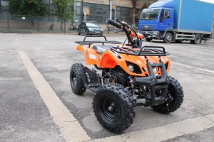 MOTAX ATV Mini Grizlik 50  2т ручной стартер оранжевый спереди на улице