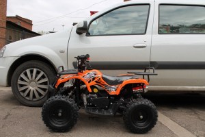 MOTAX ATV Mini Grizlik 50  2т ручной стартер оранжевый у машины