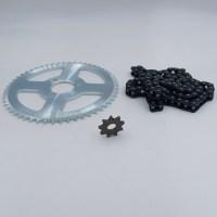 Усиленный комплект цепь T8F 98 звеньев + ведущая звезда T8F 9T + ведомая звезда T8F 54T 29 мм для детского электрического квадроцикла