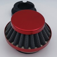 Воздушный фильтр нулевого сопротивления для детского квадроцикла с патрубком 49сс 2т красный сбоку