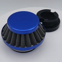 Воздушный фильтр нулевого сопротивления для детского питбайка с патрубком 49сс 2т синий сбоку