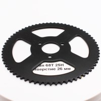 Звезда ведомая 68T 25H центральное отверстие 26 мм спереди